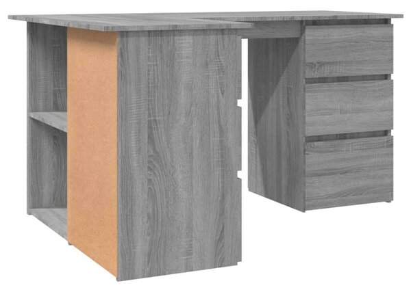 VidaXL Sarokíróasztal - Sonoma Szürke - 145x100x76 cm