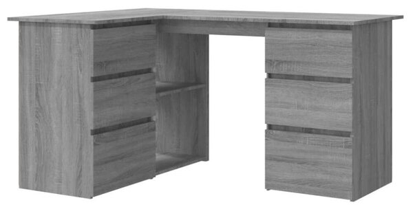 VidaXL Sarokíróasztal - Sonoma Szürke - 145x100x76 cm