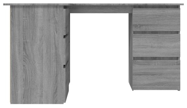 VidaXL Sarokíróasztal - Sonoma Szürke - 145x100x76 cm