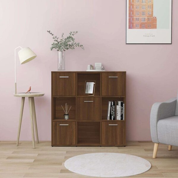 Fa Könyvespolc - 9 Rekesz - 90x30x90 cm