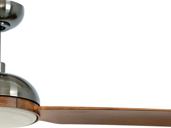 Unione mennyezeti ventilátor világítással, nikkel/koa színben, csendes – Beacon Beacon Lighting, Unione, dimmable, Fa, Nappali, Műanyag