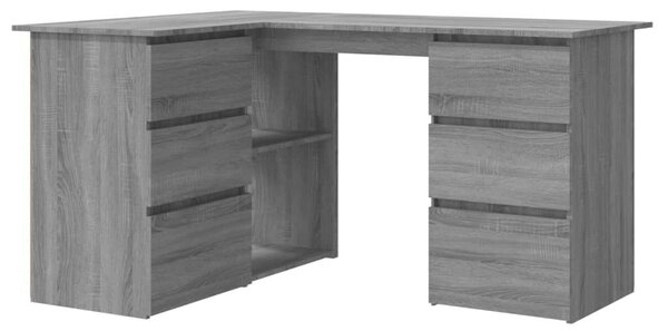 VidaXL Sarokíróasztal - Sonoma Szürke - 145x100x76 cm