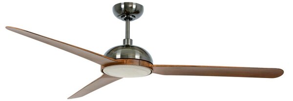 Unione mennyezeti ventilátor világítással, nikkel/koa színben, csendes – Beacon Beacon Lighting, Unione, dimmable, Fa, Nappali, Műanyag