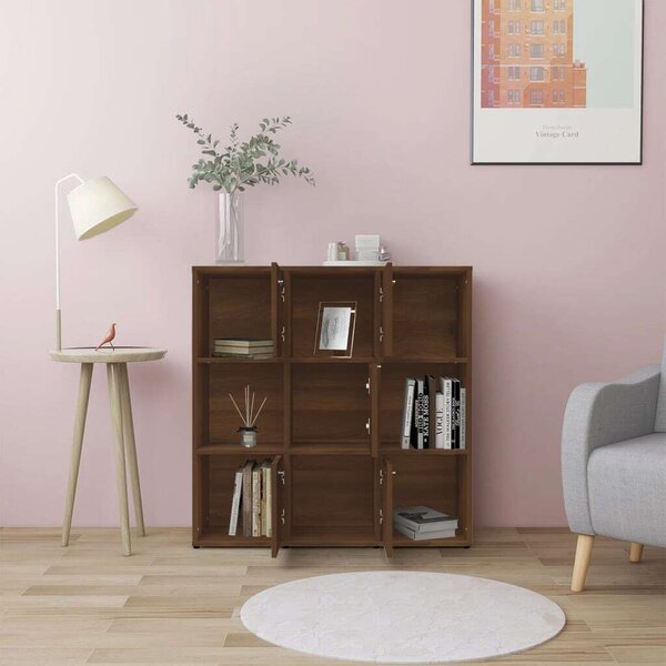 Fa Könyvespolc - 9 Rekesz - 90x30x90 cm