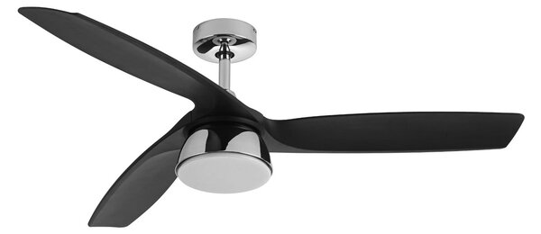 Bronx LED mennyezeti ventilátor DC, csendes, 132 cm, CCT – Beacon Beacon Lighting, Bronx, dimmable, Fekete, Nappali, Műanyag, Modern