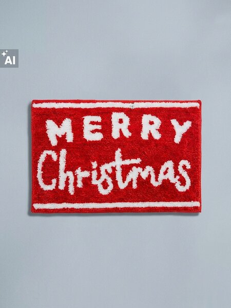 Sinsay - Fürdőszobai szőnyeg Merry Christmas felirattal - piros