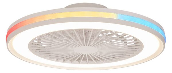 Gamer Big LED mennyezeti ventilátor, fehér, DC, csendes, RGB – Mantra Mantra Iluminación, Gamer Big, dimmable, Fehér, Nappali, Műanyag, Modern