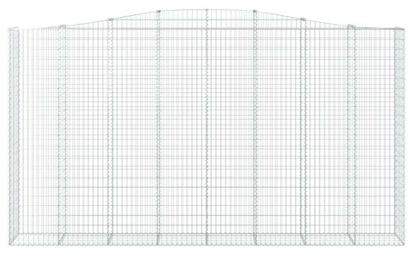 VidaXL 10 db íves horganyzott vas gabion kosár 400x50x220/240 cm