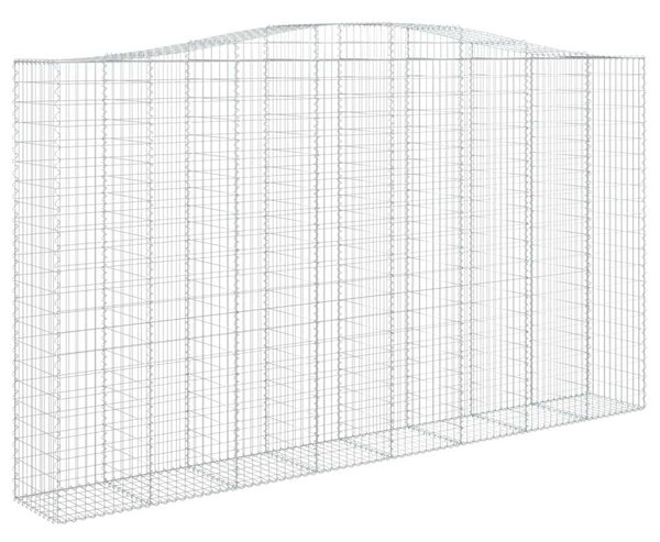 VidaXL 10 db íves horganyzott vas gabion kosár 400x50x220/240 cm