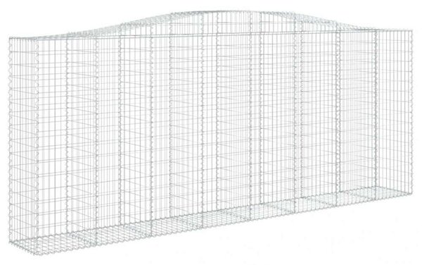 VidaXL 9 db íves horganyzott vas gabion kosár 400x50x160/180 cm