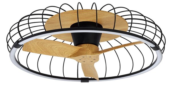 Nature LED mennyezeti ventilátor, CCT App, fekete/bükk – Mantra Mantra Iluminación, Nature, dimmable, Fekete, Nappali, Műanyag