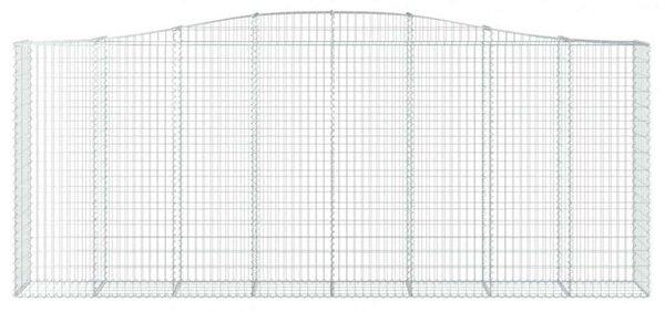 VidaXL 9 db íves horganyzott vas gabion kosár 400x50x160/180 cm