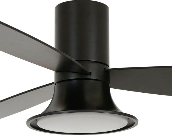 Flusso mennyezeti ventilátor világítással, fekete, 132 cm, csendes, Beacon Beacon Lighting, Flusso, dimmable, Fekete, Nappali, Fa, Modern