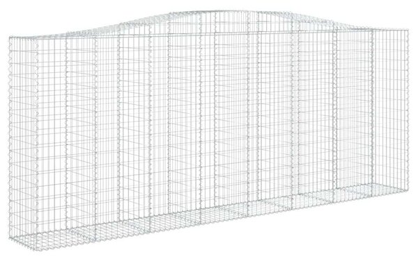 VidaXL 9 db íves horganyzott vas gabion kosár 400x50x160/180 cm