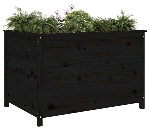 VidaXL Fekete Fenyőfa Magaságyás - 120x82x78 cm