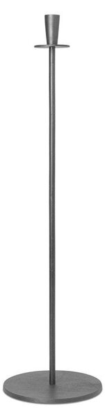 Ferm LIVING - Hoy Casted Candle Holder Tall Black - Lampemesteren