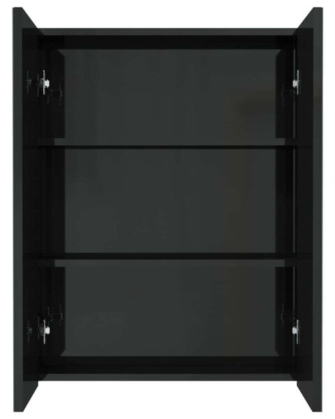 VidaXL Fürdőszobaszekrény - Tükör - Fekete - 60x15x75 cm