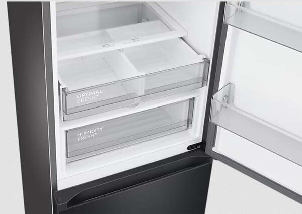 Samsung RB38C7B6DB1/EF Bespoke Alulfagyasztós hűtőszekrény, 390L, M: 203 cm, SpaceMax™ technológia, WiFi, NoFrost, D energiaosztály, Fekete