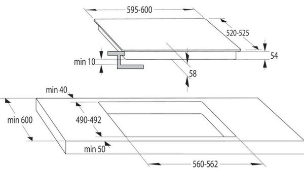Gorenje GI6401WSC Beépíthető indukciós főzőlap, 60 cm, 4 főzőzóna, PowerBoost, Fehér