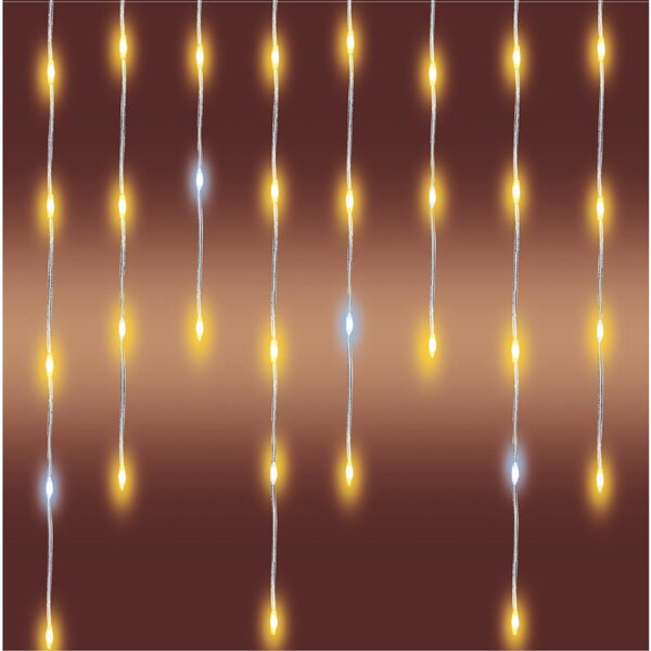 HOME KKF1200D20M LED-es sziporkázó fényfüggöny, 20 méter, 1200db melegfehér DOT LED, adapteres tápellátás, kül- és beltéri kivitel
