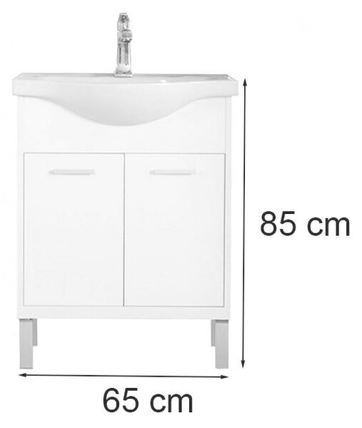 Nerva Prime 65 Fürdőszobabútor - Fehér