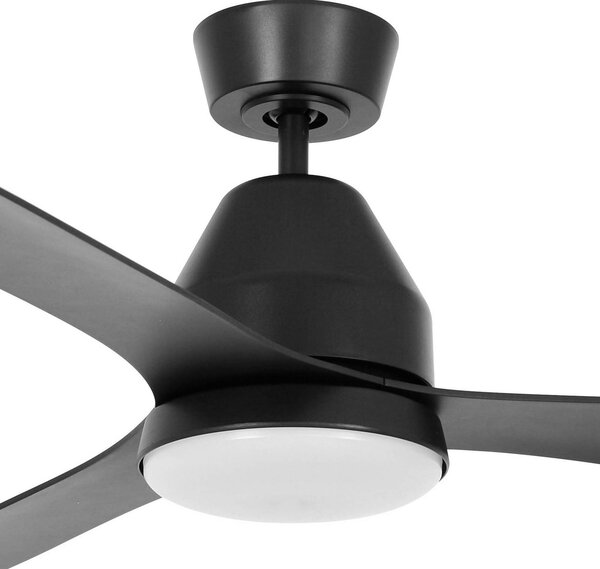 Whitehaven mennyezeti ventilátor világítással, fekete, csendes – Beacon Beacon Lighting, Whitehaven, dimmable, Fekete, Nappali, Műanyag, Modern