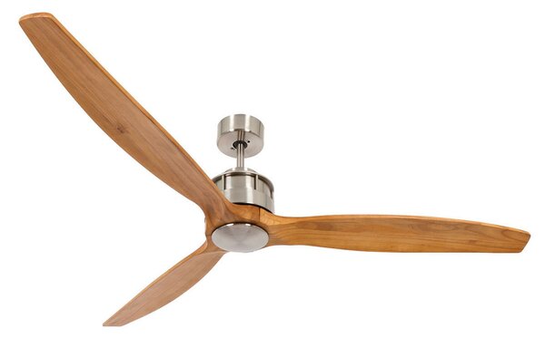 Airfusion Akmani mennyezeti ventilátor, csendes, teak/króm – Beacon Beacon Lighting, Akmani, Fa, Nappali, Fa, Modern