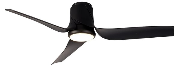 Ushuaia LED mennyezeti ventilátor, fekete, DC, csendes, CCT – Mantra Mantra Iluminación, Ushuaia, dimmable, Fekete, Nappali, Műanyag, Modern