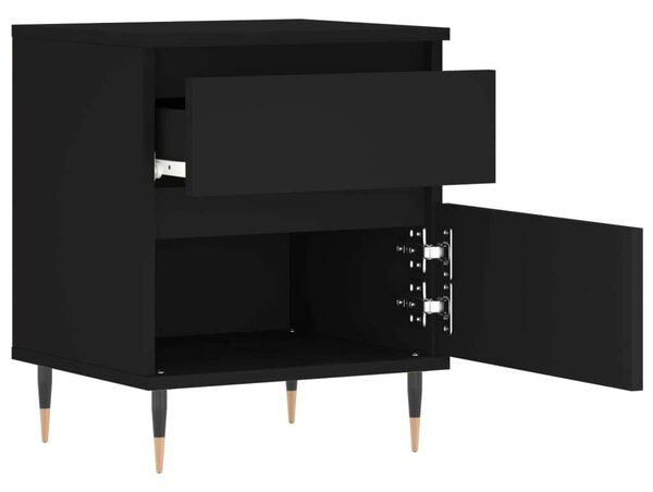 VIDAXL - Fekete Éjjeliszekrény - 2 db - 40x35x50cm