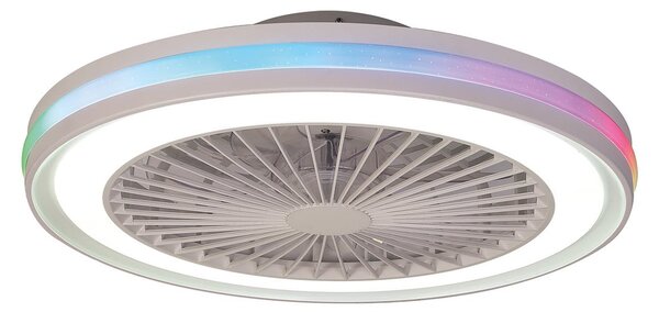 Gamer LED mennyezeti ventilátor, fehér, DC, csendes, CCT RGB – Mantra Mantra Iluminación, Gamer, dimmable, Fehér, Nappali, Műanyag, Modern