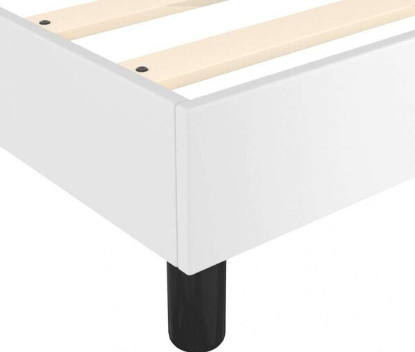 VidaXL fehér műbőr rugós ágy matraccal 160 x 200 cm