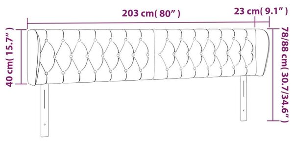 Bársony Fejtámla Szárnyakkal - Sötétzöld - 203cm