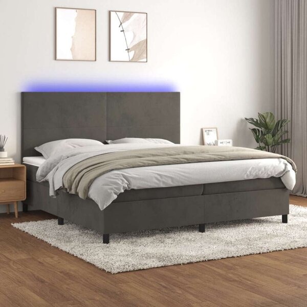 VidaXL Ágy - Bársony - 200x200 cm - LED