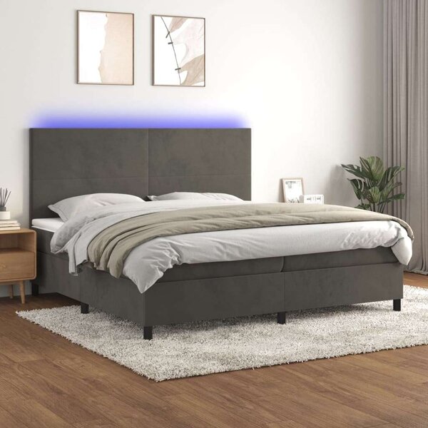 VidaXL Ágy - Bársony - 200x200 cm - LED