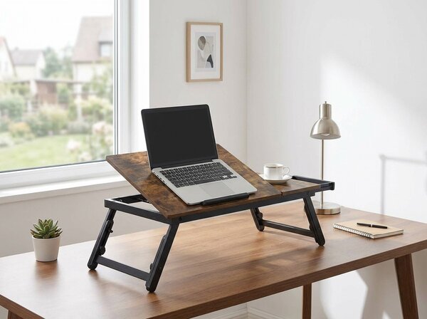 Laptop állvány VAREXO, rusztikus barna/fekete