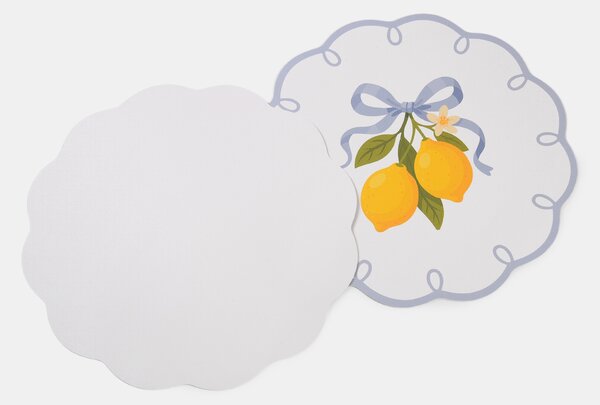 Sinsay - Citrom motívummal díszített tányéralátét, 2 darabos szett - halványkék
