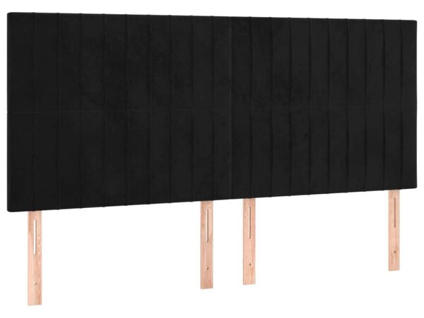 VidaXL fekete bársony ágykeret fejtámlával 200 x 200 cm