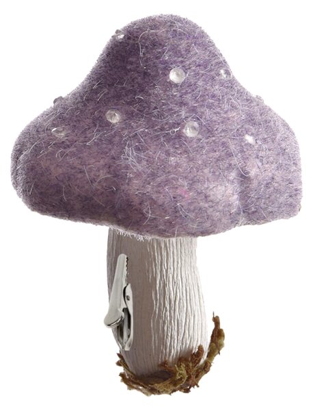 Őszi dekoráció klippel GOMBA 13,5 cm, lila