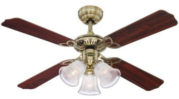 Princess Trio ventilátor világítással, fából, csendes – Westinghouse Westinghouse, PRINCESS, Fa, Nappali, Műanyag, Modern