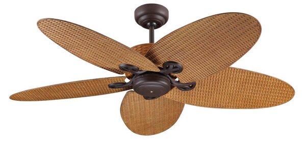 Fijian II mennyezeti ventilátor, barna, Ø 132 cm, csendes – Beacon Beacon Lighting, Fijian II, Barna / Rozsdabarna, Nappali, Műanyag