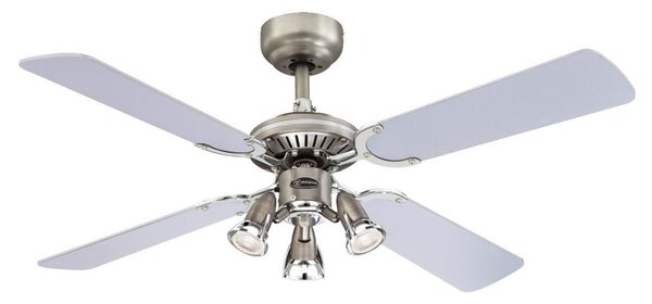 Princess Euro ventilátor, 3 izzós, ezüst/grafit – Westinghouse Westinghouse, Princess Euro, Szürke, Nappali, Fa