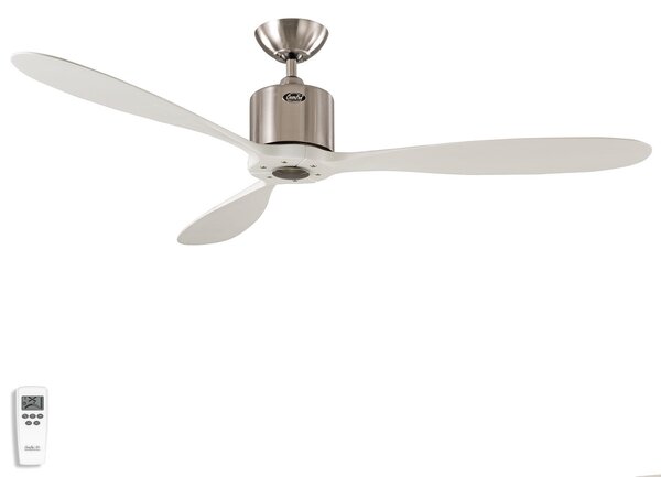 AEROPLAN ECO mennyezeti ventilátor, króm/fehér, Ø 132 cm, csendes CasaFan, Aeroplan Eco, Fehér, Nappali, Fa, Modern