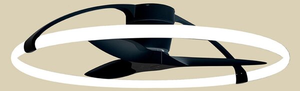 Nepal Smart LED mennyezeti ventilátor, fekete, csendes DC-meghajtás – Mantra Mantra Iluminación, Nepal, dimmable, Fekete, Nappali, Fém, Modern