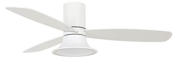 Flusso mennyezeti ventilátor világítással, fehér, Ø132 cm, csendes – Beacon Beacon Lighting, Flusso, dimmable, Fehér, Nappali, Fa, Modern