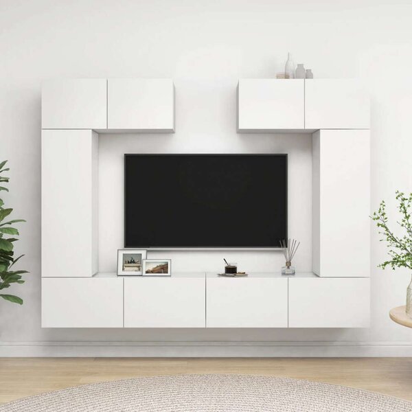 VidaXL 6 részes fehér forgácslap TV-szekrényszett