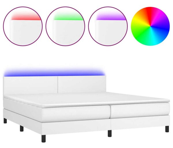 VidaXL LED-es Ágy - Műbőr - 200x200 cm
