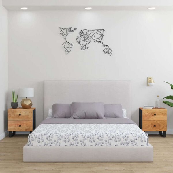 VidaXL Akácfa Éjjeliszekrény Pár - 2 db - 40x33x46 cm
