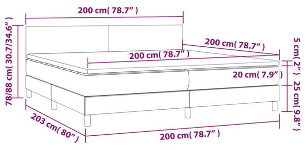 VidaXL LED-es Ágy - Műbőr - 200x200 cm