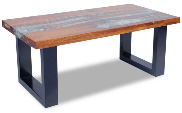 VidaXL Tömör Tikfa Dohányzóasztal - 100x50 cm