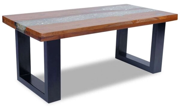 VidaXL Tömör Tikfa Dohányzóasztal - 100x50 cm